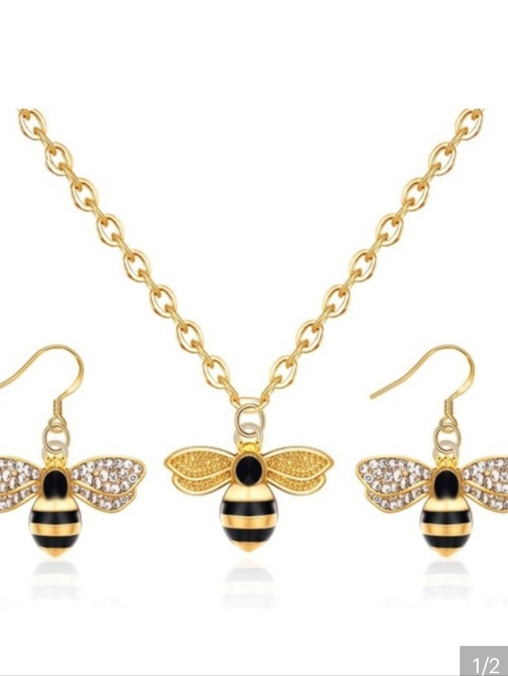 Bee Earring And Neacklece Set - Picture 5 of 10